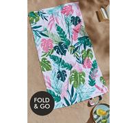 Catherine Lansfield 'tropical Palm Beach In A Bag' Beach Towel In Pink Pink Bath Sheet