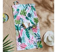 Catherine Lansfield Tropical Palm Beach In A Bag Tropical 90X160Cm Beach Towel Pink