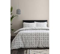Catherine Lansfield Tufted Print Duvet Cover Set Natural