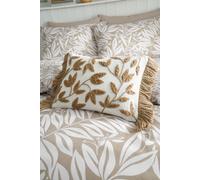 Catherine Lansfield Tufted Sorrel Leaves Cotton 30x40cm Cushion Natural