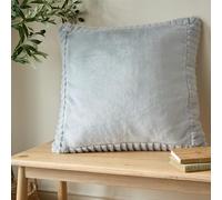 Catherine Lansfield Velvet And Faux Fur Filled Cushion 55x55cm Silver
