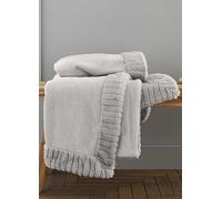 Catherine Lansfield Downstairs Living Velvet And Faux Fur Soft 150X200Cm Blanket Throw Silver Grey