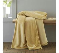 Catherine Lansfield Extra Large Raschel Velvet Throw Ochre 200x240cm