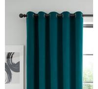 Catherine Lansfield Wilson Velvet Blackout Thermal Eyelet Curtains 168x137cm Green