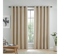Catherine Lansfield Wilson Blackout Thermal 168x229cm Curtains Two Panels Natural