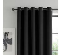 Catherine Lansfield Wilson Blackout Thermal 229X229Cm Curtains Two Panels Black