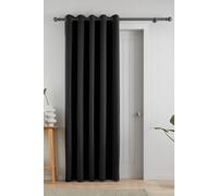 Catherine Lansfield 'Wilson' Blackout Thermal Door Panel in Black | Size: 168 cm width x 214 cm drop Catherine Lansfield Black 168 cm width x 214 cm drop