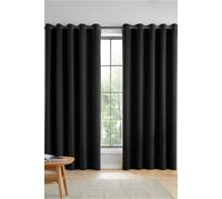 Catherine Lansfield 'wilson' Blackout Thermal Eyelet Curtains Black 168cm width x 137cm drop