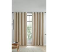 Catherine Lansfield Wilson Blackout Thermal 168x183cm Curtains Two Panels Natural