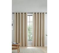 Catherine Lansfield Wilson Blackout Thermal 117x183cm Curtains Two Panels Natural