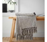 Catherine Lansfield Blanket Throw Wilson Plain Chenille 130 x 170 cm Grey