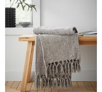 Catherine Lansfield Blanket Throw Wilson Plain Chenille 130 x 170 cm Grey