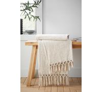 Catherine Lansfield Wilson Plain Chenille, 130x170 cm, Blanket Throw, Natural