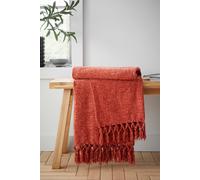 Catherine Lansfield 'Wilson Plain Chenille' Blanket Throw in Terracotta | Size: 130 cm x 170 cm Catherine Lansfield Terracotta 130 cm x 170 cm