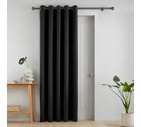 Catherine Lansfield Wilson Velvet Blackout Thermal 66x84 Inch Eyelet Door Panel Black