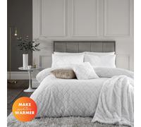 Catherine Lansfield White Cosy Diamond Duvet Cover Set