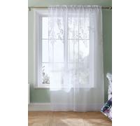 Catherine Lansfield 'Wisteria Floral' Voile Curtain Panel in White | Size: 140 cm width x 183 cm drop Catherine Lansfield White 140 cm width x 183 cm drop
