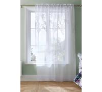 Catherine Lansfield 'Wisteria Floral' Voile Curtain Panel in White | Size: 140 cm width x 137 cm drop Catherine Lansfield White 140 cm width x 137 cm drop