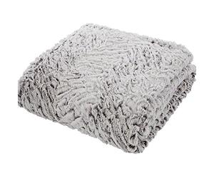 Catherine Lansfield Wolf Faux Fur 150x200cm Blanket Throw Neutral
