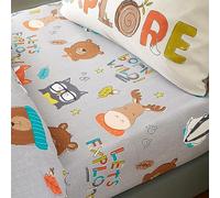 'Woodland Adventure' Fitted Sheet Catherine Lansfield Grey Single