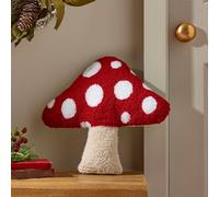 Catherine Lansfield Woodland Crochet Mushroom 3D Shaped Cushion Pink