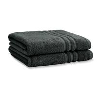 Catherine Lansfield Bath Sheet Pair Zero Twist Cotton Charcoal 100x140cm