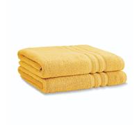 Catherine Lansfield Zero Twist Cotton 90x140cm Bath Sheet Pair Ochre