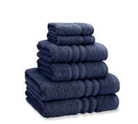 Catherine Lansfield Towel Set Zero Twist Cotton 6-Piece Navy Blue