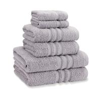 Catherine Lansfield Towel Bale Set – Zero Twist Cotton 6 Piece – Silver Grey