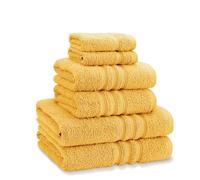 Catherine Lansfield 6-Piece Zero Twist Cotton Towel Set - 500 GSM Soft & Absorbent - Ochre