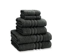 Catherine Lansfield Zero Twist Charcoal 6Pc Towel Bale 100% Cotton Bath, Hand And Face Towels
