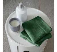 Catherine Lansfield Zero Twist Cotton 30x30cm Face Cloth Pair Dark Green