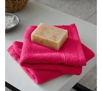 Catherine Lansfield Zero Twist Cotton 30x30cm Face Cloth Pair Hot Pink