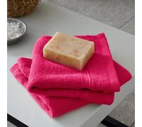 Catherine Lansfield Zero Twist Cotton 30x30cm Face Cloth Pair Hot Pink