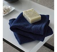 Catherine Lansfield Zero Twist Cotton 30x30cm Face Cloth Pair Navy Blue