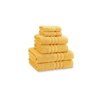 Catherine Lansfield 6-Piece Zero Twist Cotton Towel Set - 500 GSM Soft & Absorbent - Ochre