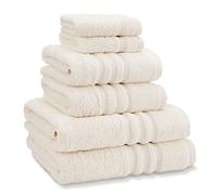 Catherine Lansfield Towel Set Zero Twist Cotton 6-Piece Cream