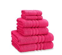 Catherine Lansfield Zero Twist Cotton 6 Piece Towel Bale Set Hot Pink