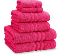 Catherine Lansfield Zero Twist Cotton 6 Piece Towel Bale Set Hot Pink