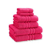 Catherine Lansfield Zero Twist Cotton 6 Piece Towel Bale Set Hot Pink - 6 Piece Towel Set - Hot Pink