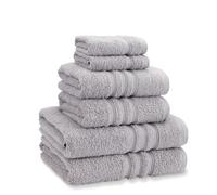 Catherine Lansfield Towel Bale Set – Zero Twist Cotton 6 Piece – Silver Grey