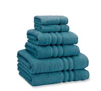 Catherine Lansfield Towel Set Zero Twist – Soft, Absorbent Cotton 6 Piece – Teal Green