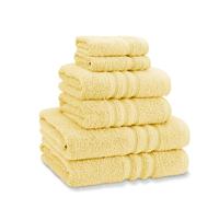 Catherine Lansfield Zero Twist Cotton 6 Piece Towel Bale Set Yellow - 6 Piece Towel Set - Yellow