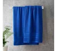 Catherine Lansfield Zero Twist Cotton 90x140cm Bath Sheet Pair Cobalt Blue