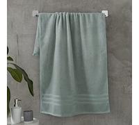 Catherine Lansfield Zero Twist Cotton 90x140cm Bath Sheet Pair Sage Green