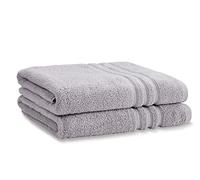 Catherine Lansfield Zero Twist Cotton 90x140cm Bath Sheet Pair Silver Grey