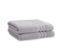 Catherine Lansfield Zero Twist Cotton 90x140cm Bath Sheet Pair Silver Grey