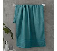 Catherine Lansfield Zero Twist Cotton 90x140cm Bath Sheet Pair Teal Green