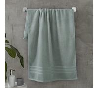Catherine Lansfield Zero Twist Cotton 90x140cm Bath Sheet Sage Green