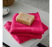 Catherine Lansfield Zero Twist Cotton 30x30cm Face Cloth Pair Hot Pink